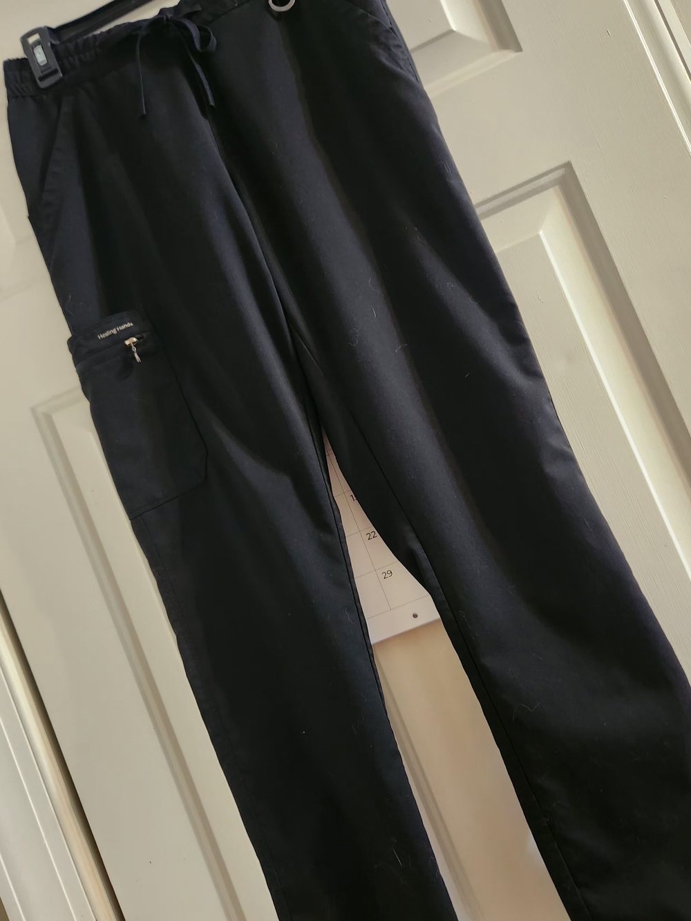 Healing Hands Works- Black Scrub Pants. Medium.